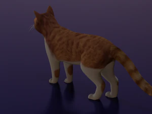 GATO LOW POLY LISTO PARA EL JUEGO Modelo 3D