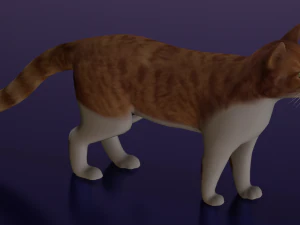 GATO LOW POLY LISTO PARA EL JUEGO Modelo 3D