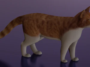 GATO LOW POLY LISTO PARA EL JUEGO Modelo 3D