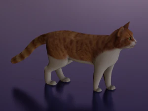 GATO LOW POLY LISTO PARA EL JUEGO Modelo 3D