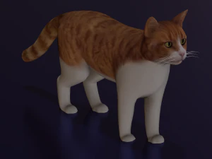 GATO LOW POLY LISTO PARA EL JUEGO Modelo 3D