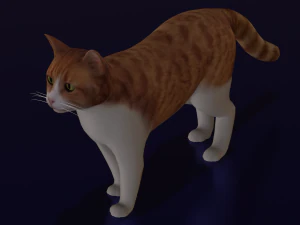 GATO LOW POLY LISTO PARA EL JUEGO Modelo 3D