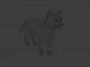 GATO LOW POLY LISTO PARA EL JUEGO Modelo 3D