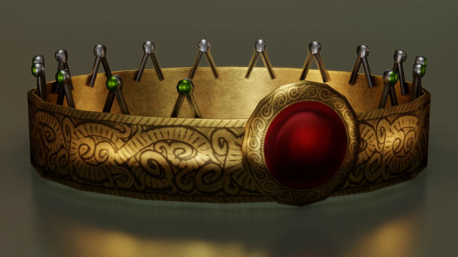 CROWN LOW POLY GAME READY 3D Model .c4d .max .obj .3ds .fbx .stl .blend 
