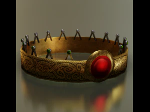 CROWN LOW POLY GAME READY 3D Model