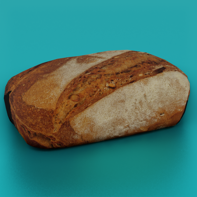 BREAD LOW POLY GAMEREADY 3D Model .c4d .max .obj .3ds .fbx .stl .blend 