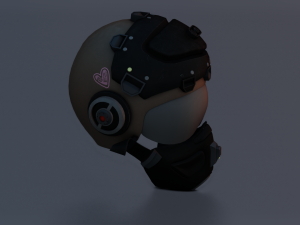 SCI FI HELMET LOW POLY GAMEREADY 3Dモデル