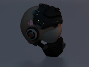 SCI FI HELMET LOW POLY GAMEREADY 3D Model