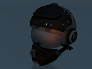 SCI FI HELMET LOW POLY GAMEREADY 3D Model