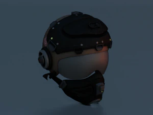 SCI FI HELMET LOW POLY GAMEREADY 3D Model