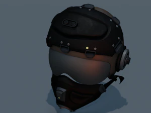 SCI FI HELMET LOW POLY GAMEREADY 3D Model