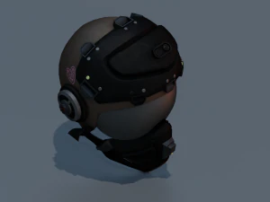 SCI FI HELMET LOW POLY GAMEREADY 3D Model