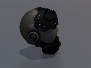 SCI FI HELMET LOW POLY GAMEREADY 3D Model
