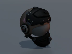 SCI FI HELMET LOW POLY GAMEREADY 3D Model