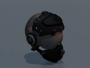 SCI FI HELMET LOW POLY GAMEREADY 3D Model