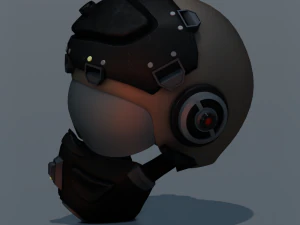 SCI FI HELMET LOW POLY GAMEREADY 3D Model