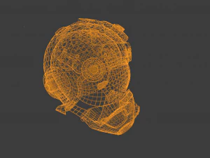 SCI FI HELMET LOW POLY GAMEREADY 3D Model