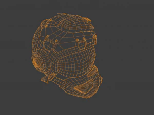 SCI FI HELMET LOW POLY GAMEREADY 3D Model