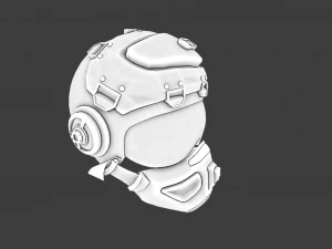 SCI FI HELMET LOW POLY GAMEREADY 3D Model