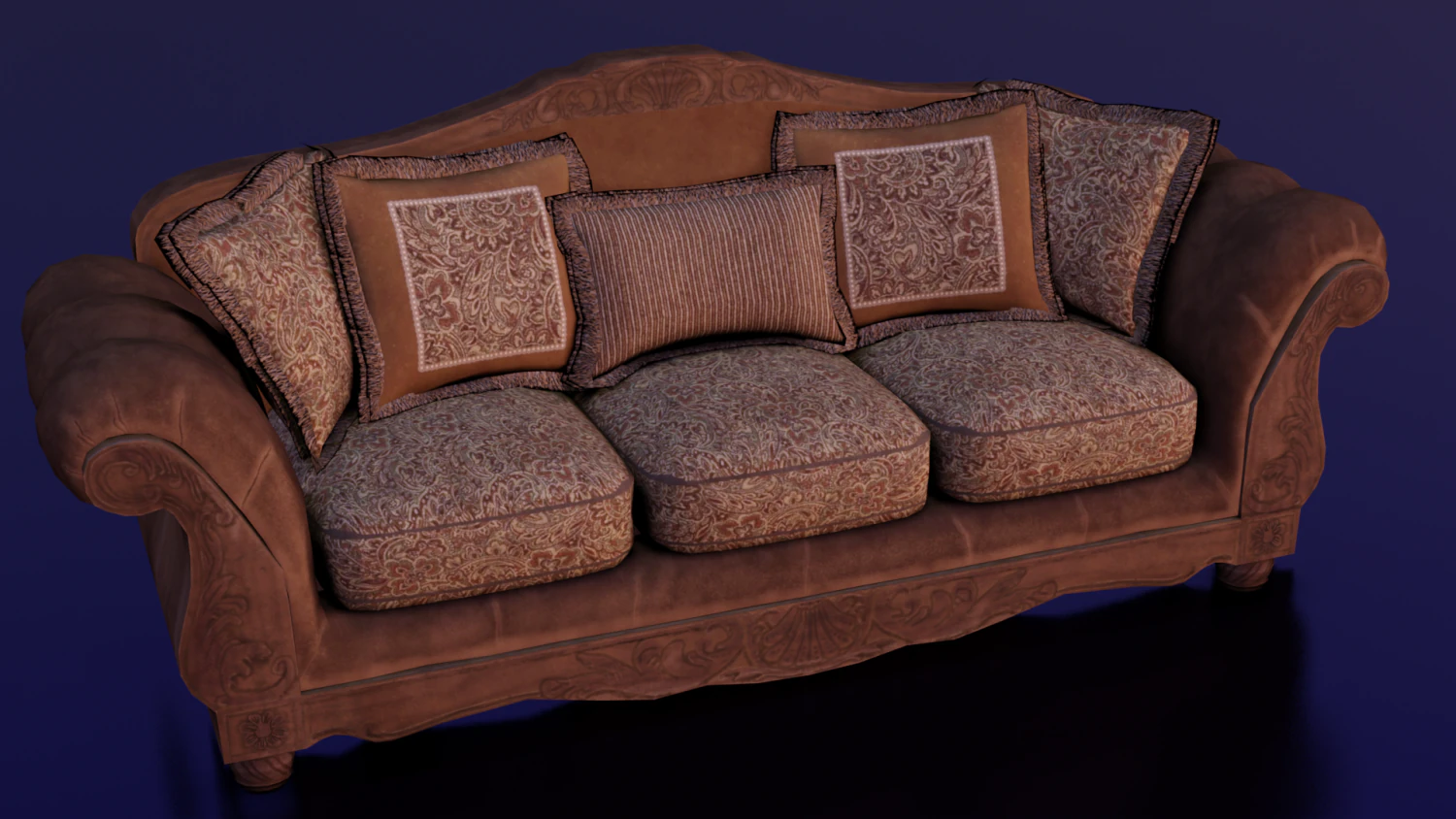 SOFA LOW POLY GAMEREADY 3D Model .c4d .max .obj .3ds .fbx .stl .blend 