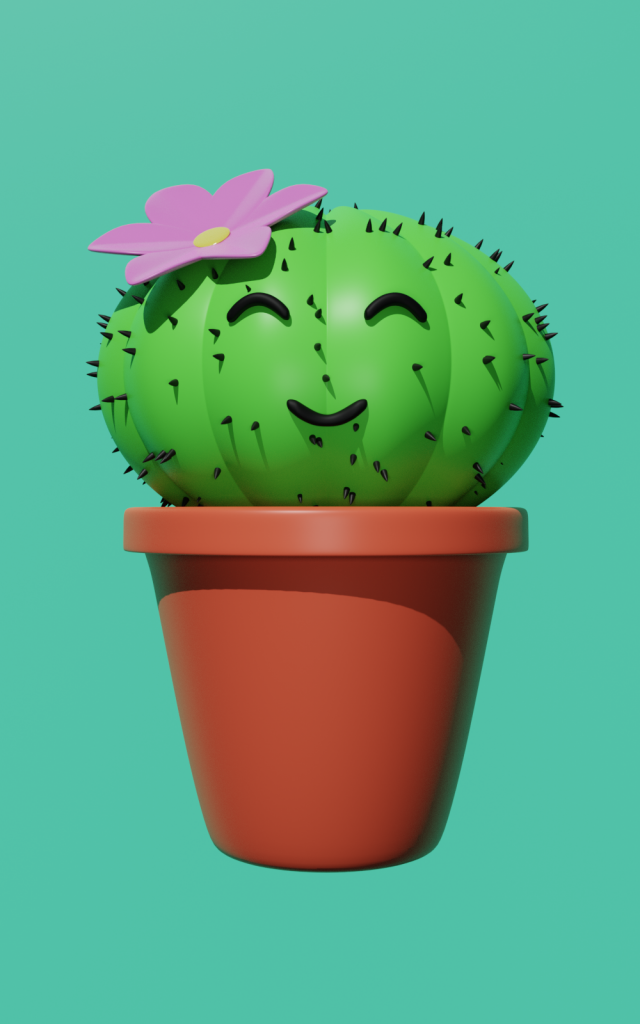cute cactus 3D Model .c4d .max .obj .3ds .fbx .stl .blend 