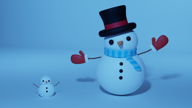 snowman 3D Model .c4d .max .obj .3ds .fbx .stl .blend 