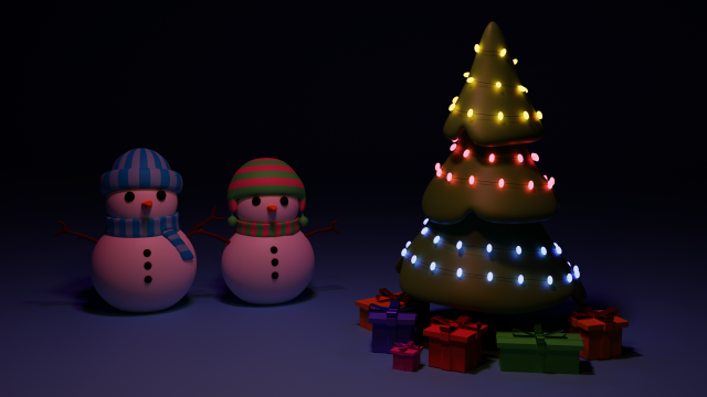 new year snowmen 3D Modell .c4d .max .obj .3ds .fbx .stl .blend 