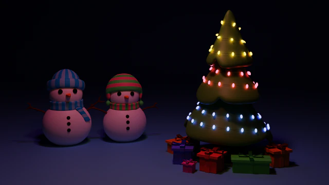 yeni yıl kardan adamlar 3D Model .c4d .max .obj .3ds .fbx .stl .blend