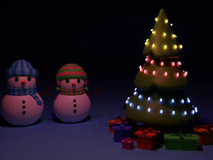 新年堆雪人 3D 模型