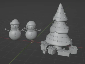 yeni yıl kardan adamlar 3D Model