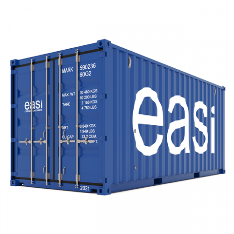cargo-container blue 20ft Modelo 3D .c4d .max .obj .3ds .fbx .stl .blend 