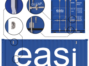 cargo-container blue 20ft Modelo 3D