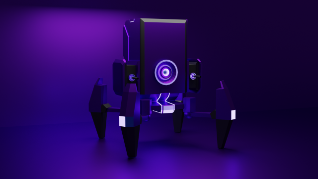 low poly turret low-poly 3Dモデル .c4d .max .obj .3ds .fbx .stl .blend 