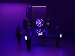 low poly turret low-poly 3D मॉडल
