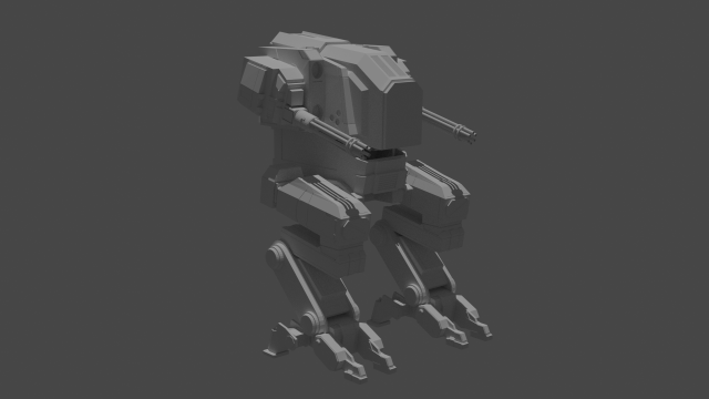 low poly military robot low-poly Model 3D .c4d .max .obj .3ds .fbx .stl .blend 