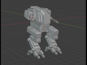 low poly military robot low-poly Model 3D