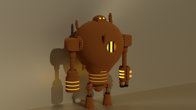 Low poly robot goliath 3D Model .c4d .max .obj .3ds .fbx .stl .blend 