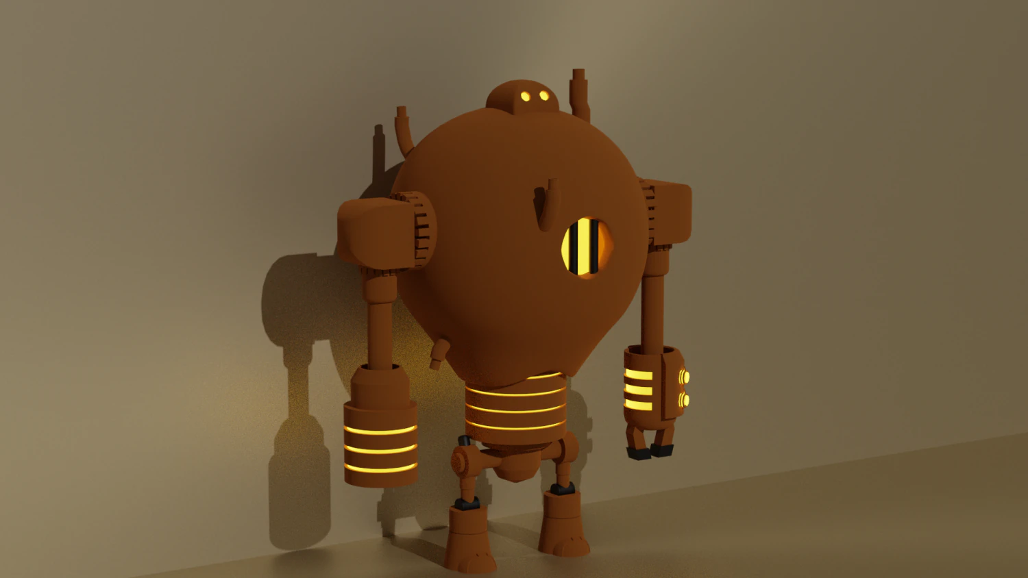 Low poly robot goliath 3D Model .c4d .max .obj .3ds .fbx .stl .blend 