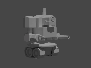 낮은 폴리 로봇 탱크 3D 모델