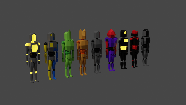a set of low-poly characters 3D मॉडल .c4d .max .obj .3ds .fbx .stl .blend 