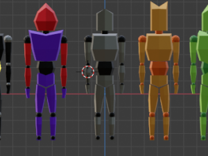 a set of low-poly characters 3D मॉडल