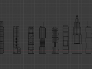 low - poly set of towers 3D 模型