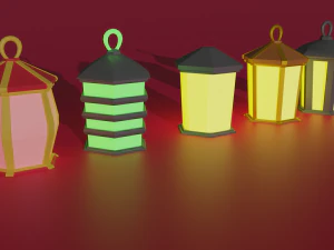 로우 폴리 조명 세트 3D 모델