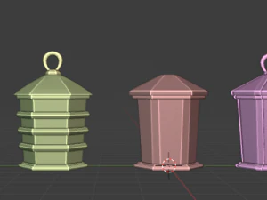 A set of low-poly lights 3D Model