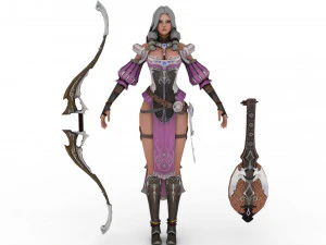 English Archer Rigged 3D Model