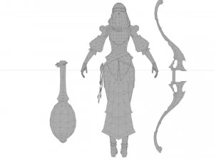 English Archer Rigged 3D Model