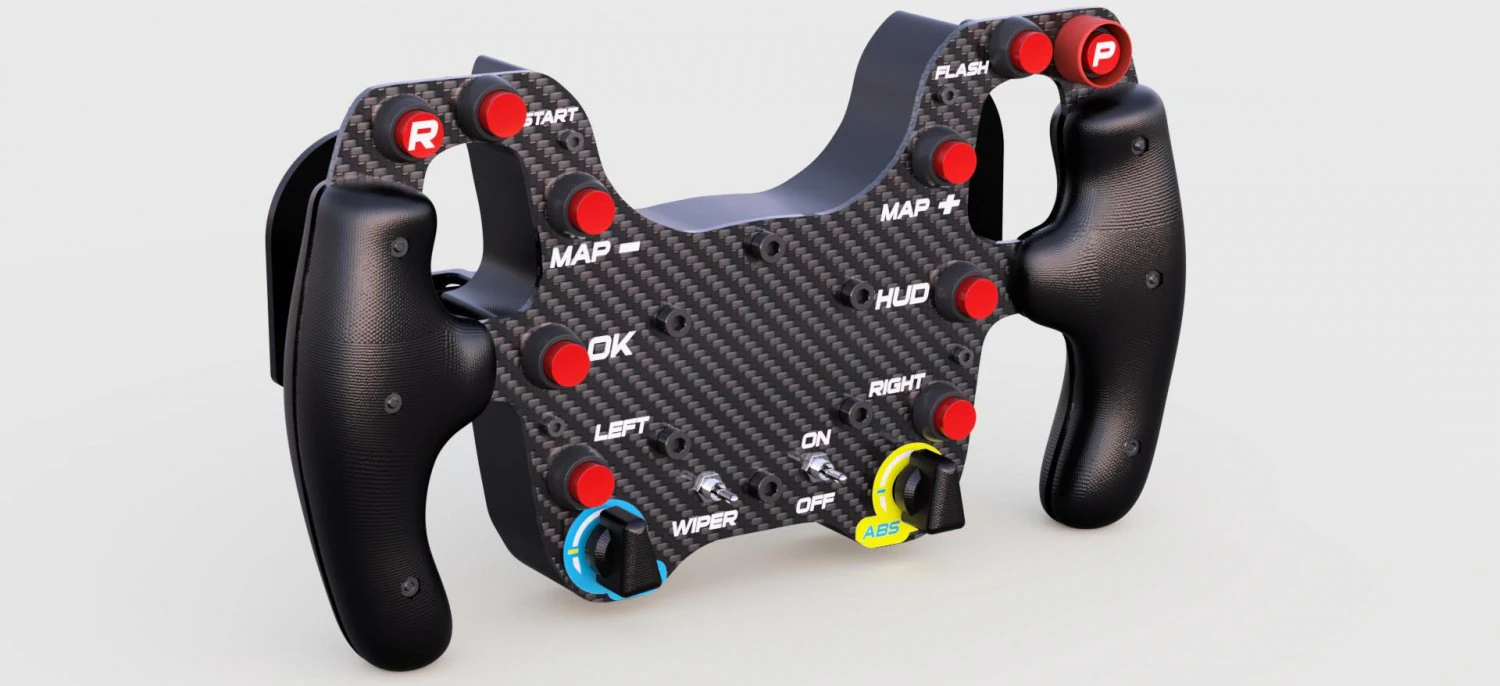 diy steering wheel gt3 simrracing 3D Print Model .c4d .max .obj .3ds .fbx .stl .blend 