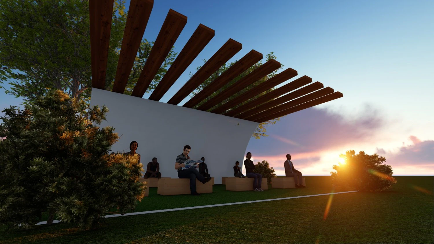seating places 3D Model .c4d .max .obj .3ds .fbx .stl .blend 