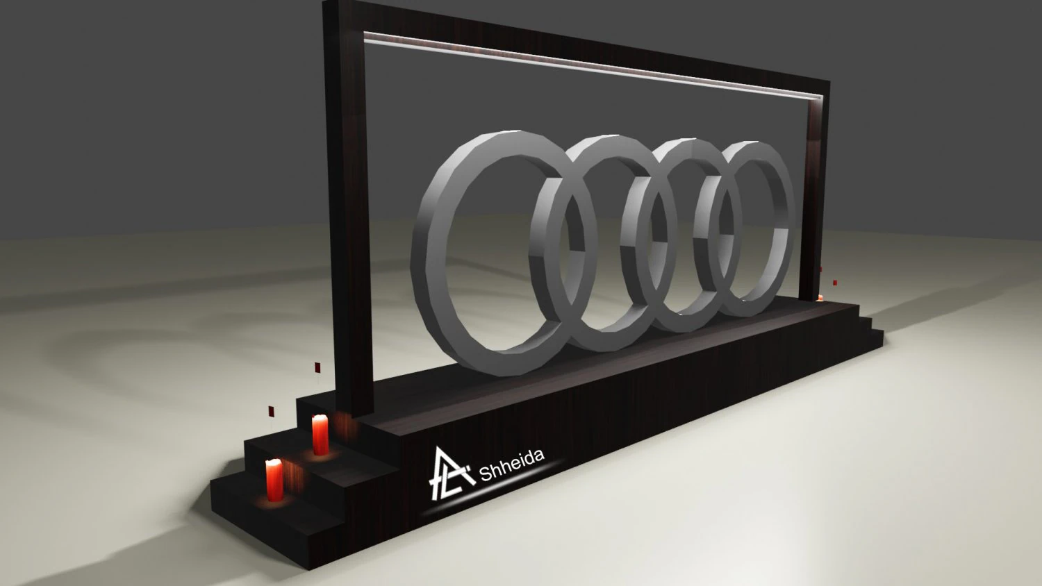 Audi Logo 3D Model .c4d .max .obj .3ds .fbx .stl .blend 
