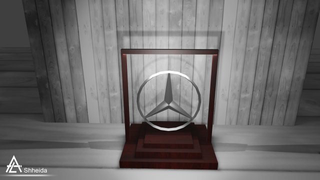 Mercedes Benz logo 3D Modell .c4d .max .obj .3ds .fbx .stl .blend
